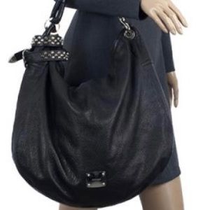 Jimmy Choo Sky Black Leather Hobo Bag